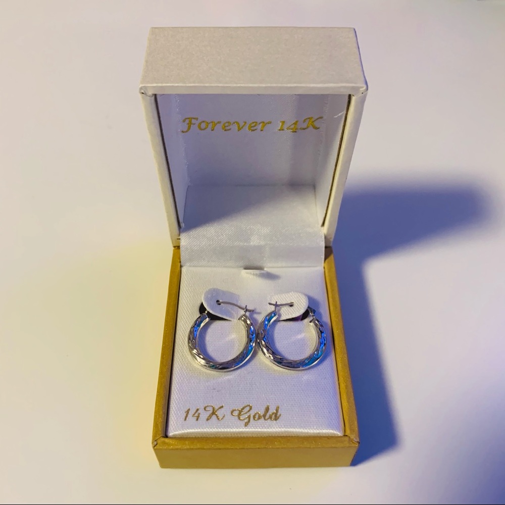Forever 14K Silver Hoop Earrings